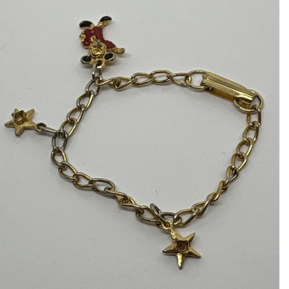 1970/1980s Disney Mickey Mouse Charm‎ Bracelet Walt Disney Souvenir Disneyland